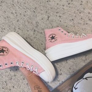 Platform Converses pink and white